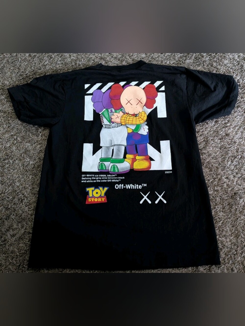 Off White Kaws Toy Story You Got A Friend In Me Black Shirt Men's M